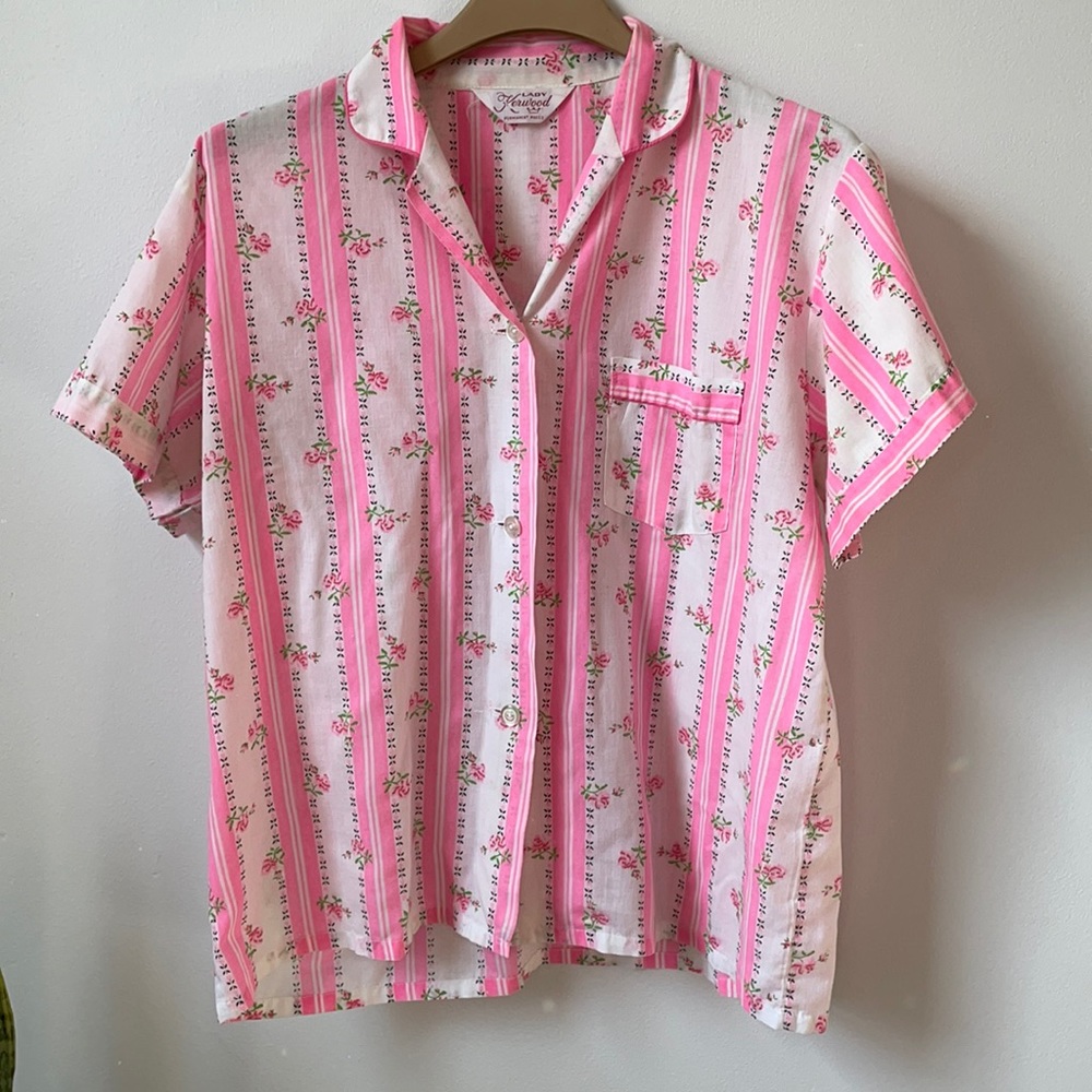 Vintage Floral Short Sleeve Button Down Floral